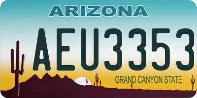 AZ license plate AEU3353