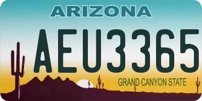 AZ license plate AEU3365