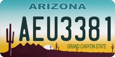 AZ license plate AEU3381