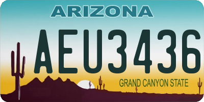 AZ license plate AEU3436
