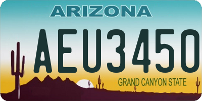 AZ license plate AEU3450