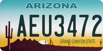 AZ license plate AEU3472