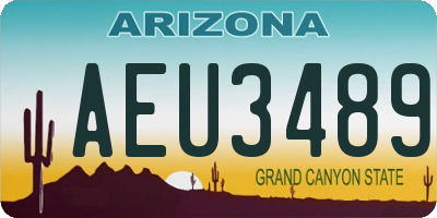AZ license plate AEU3489