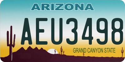 AZ license plate AEU3498