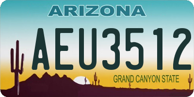 AZ license plate AEU3512