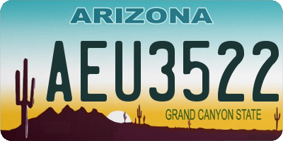 AZ license plate AEU3522