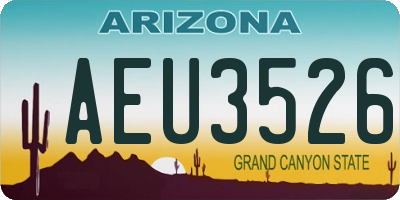 AZ license plate AEU3526