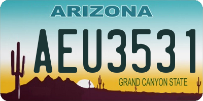 AZ license plate AEU3531