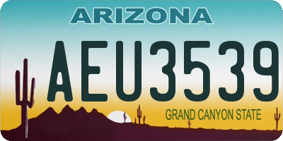 AZ license plate AEU3539