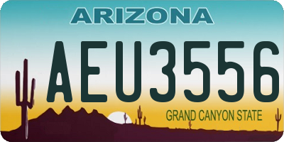 AZ license plate AEU3556