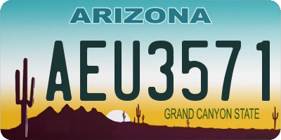 AZ license plate AEU3571