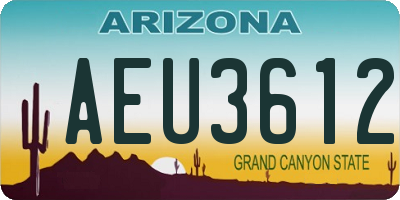 AZ license plate AEU3612