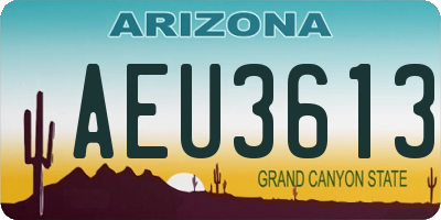 AZ license plate AEU3613