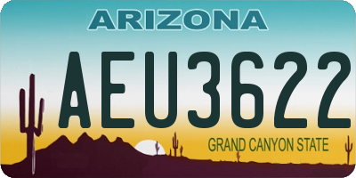 AZ license plate AEU3622
