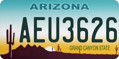 AZ license plate AEU3626