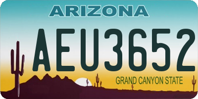 AZ license plate AEU3652