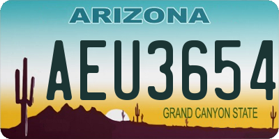 AZ license plate AEU3654