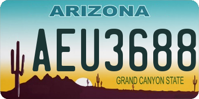 AZ license plate AEU3688