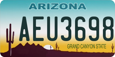 AZ license plate AEU3698
