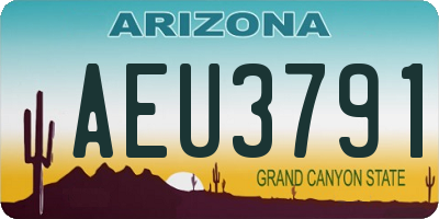 AZ license plate AEU3791
