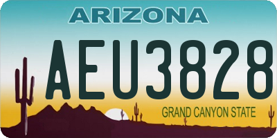 AZ license plate AEU3828