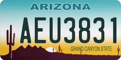 AZ license plate AEU3831