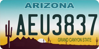 AZ license plate AEU3837