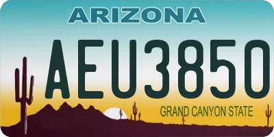 AZ license plate AEU3850