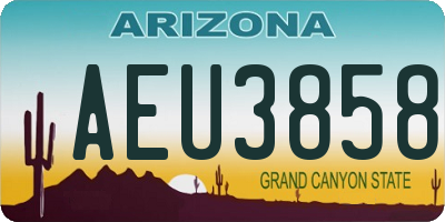 AZ license plate AEU3858