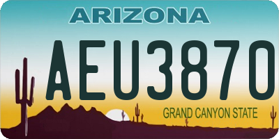 AZ license plate AEU3870