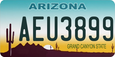 AZ license plate AEU3899
