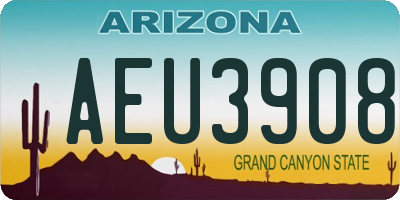 AZ license plate AEU3908