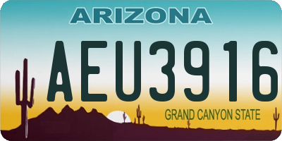 AZ license plate AEU3916