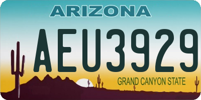 AZ license plate AEU3929
