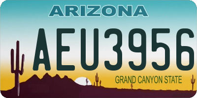 AZ license plate AEU3956