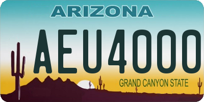 AZ license plate AEU4000