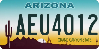 AZ license plate AEU4012
