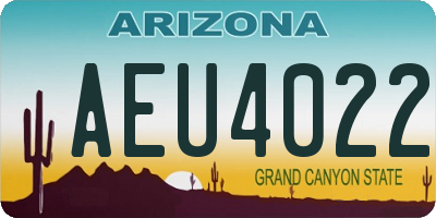 AZ license plate AEU4022