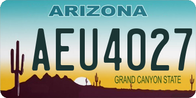 AZ license plate AEU4027