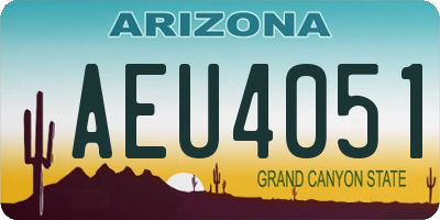 AZ license plate AEU4051
