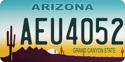 AZ license plate AEU4052
