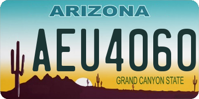 AZ license plate AEU4060