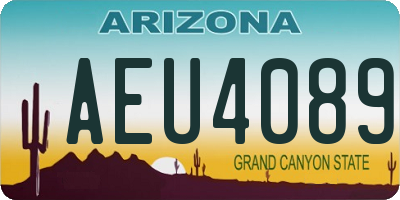 AZ license plate AEU4089