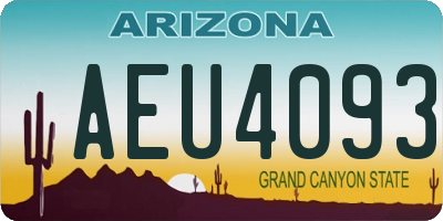 AZ license plate AEU4093