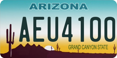 AZ license plate AEU4100