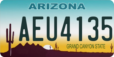 AZ license plate AEU4135