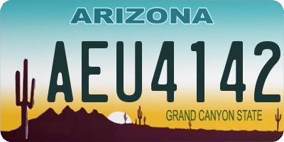 AZ license plate AEU4142