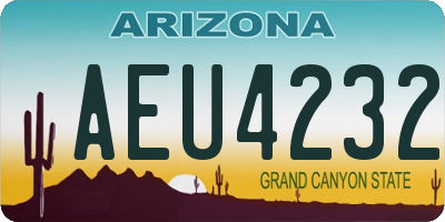 AZ license plate AEU4232