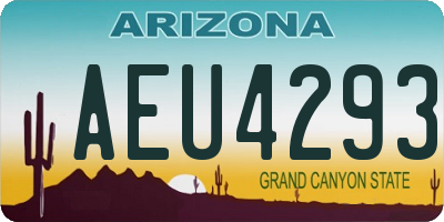 AZ license plate AEU4293
