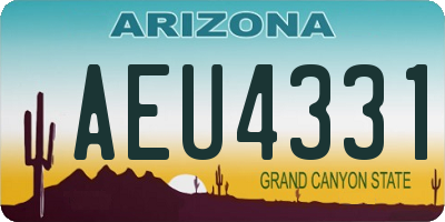 AZ license plate AEU4331